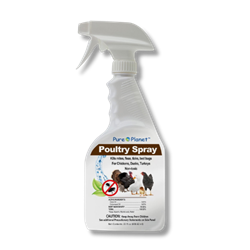 Pure Planet™ Poultry Spray Pure Planet™, Poultry, Spray, Davis, Manufacturing, Durvet, Insect, Control, non-toxic, all-natural, clove, oil, cottonseed, kills, mites, lice, fleas, ticks, bed bugs, chickens, ducks, turkeys, coop, floors, chicken, litter, feed, water, lines, walls, support, beams, cages, stalls