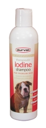 Durvet® Naturals Iodine Shampoo Durvet® Naturals Iodine Shampoo,  skin problems, severe seborrhea, fungus, pus-forming infections, Topical, oral, Flea & Tick, Deep cleansing, soothing, rich, natural, lather,  cleans, conditions, moisturizes. Healthful, promotes, healthy, skin, soft, silky, sheen, Dogs