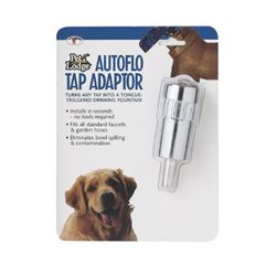 Pet Lodge® Autoflo Tap Adaptor Pet, Lodge, Autoflo, Tap, Adaptor, Miller, Manufacturing, mfg, Pet, Supplies, Dog, supply, Automatic, auto, waterer, garden, hose, adapter, water, tap, little, giant, refill, fountain, cat, live, stock, feline, canine, vet, tongue, trigger, faucet, device, stainless, steel, screw, fresh, tool, easy, install, outdoor
