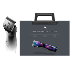 Andis® Pulse ZR® II - Purple Galaxy Clipper Andis®, Clipper, Cordless, Pulse, ZR, II, #10, blade, Grooming, animals, Removable, battery, quick, easy, replacement, 3-hour, run-time, single, charge, Lithium,-ion, power, mated, powerful, rotary, motor, cut, any, hair, type, 5, speeds, Adjustable, 2,500, 4,500, strokes, per, minute, Equipped, size, #10, CeramicEdge, blade, runs, cooler, stays, sharper, steel, Works, UltraEdge®, CeramicEdge®,  show, Edge, blades, 100, 240, V, 50, 60, Hz, MAX, 4500, SPM