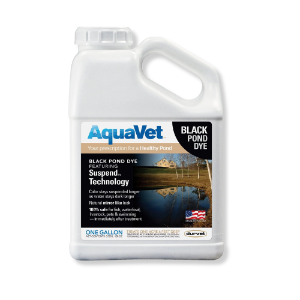 Durvet® AquaVet Black Pond Dye AquaVet® Black Pond Dye, Durvet, pond management, Made in the USA,  SUSPEND™ TECHNOLOGY, mirror-like pond dye