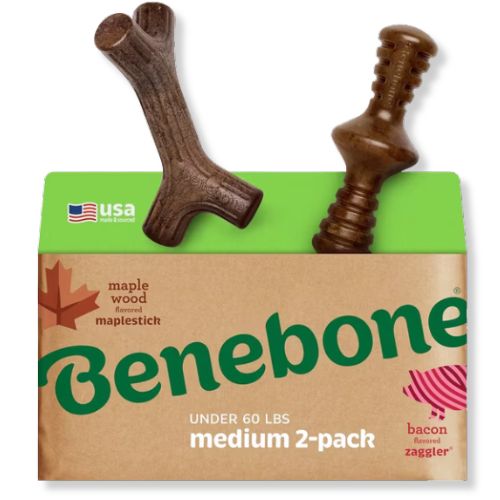 Benebone® 2-Pack Maplestick & Zaggler Bacon Flavor Chew Toy 