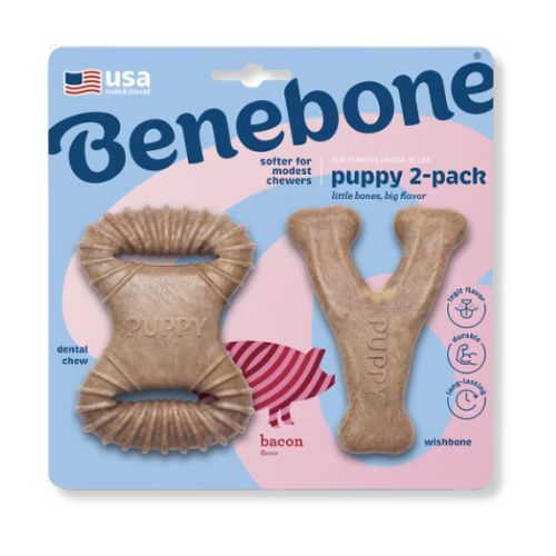 Benebone® Puppy 2-pack Dental Chew & Wishbone Bacon Flavor 