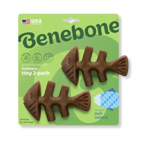 Benebone® Tiny 2-Pack Fishbone Real Fish Flavor Chew Toy 