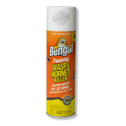 Bengal® Foaming Wasp & Hornet Killer 084865971217, Bengal® Foaming Wasp & Hornet Killer, Bengal, water-based foaming insecticide, wasp killer, wasp spray, hornet killer, hornet spray, foam trapping insecticide, kills on contact, non-staining, vinyl siding, shingles, landscape plants & shrubs, quick knockdown,  encapsulates the wasp nest, Up to 25 jet spray