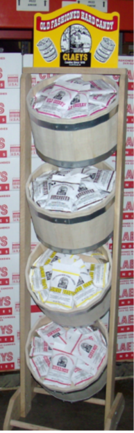 Claey's® Old Fashioned Hard Candies - Bucket Wood Floor Display 