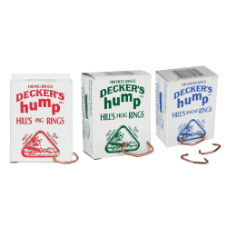 Decker® hump™ Hill’s Rings (100s) Decker, HUMP™, Hill’s, rings, Livestock, farm, supplies, pigs, Made, USA, swine, hog