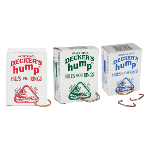 Decker® hump™ Hill’s Rings (100's) Decker, HUMP™, Hill’s, rings, Livestock, farm, supplies, pigs, Made, USA, swine, hog