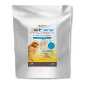 Durvet® Chick Starter Type C Medicated Feed Durvet®, Chick, Starter, Type, C, Medicated, Feed, development, active, immunity, coccidiosis, conditions, slight, severe, exposure, replacement, chickens, 8, weeks, age, poultry, hen, baby, pullet, biddy, broiler, brooder, layer, rooster, scratch, AMPROLIUM, ESSENTIAL, OILS, ration, 