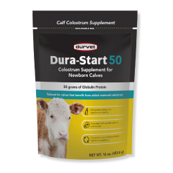 Durvet® Dura-Start 50 Durvet, Dura-Start, 50, Dura, Start, Durastart, Colostrum, dry, bovine, cow, cattle, livestock, stock, treat, passive, transfer, prevents, mortality, aids, reduce, diarrhea, e, coli, health, care, dairy, calves, anti, body