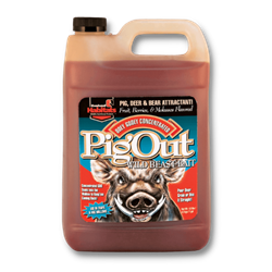 Evolved® Pig Out® Evolved®, Pig Out®, attractant, hunting, habitat, farm, ranch, sweet, fruit, berry, molasses, flavors, draw, in, wild, hogs, Pour, over, grain, straight, create, wallow, frequent, daily, method, hogs, Long-range, Distributes, potent, scents, immediately, application, Generates, hog, wallows, Habit-forming, keep, coming, back, Irresistible, sweet, taste