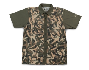 Fletch® Camp Collar Shirt, Full Button Woven Micro Stretch Poly 