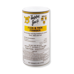 Happy Jack® Flea & Tick Powder Happy Jack®, Flea, Tick, Powder, dog. canine, killer, carpet, Odorless, non-staining, effective, against, cause, Lyme, Disease, bedding, kennel, sleeping, quarters, carpeting, furniture, infested, animals, area, dusting, rate, 3-6, ounces, oz, 100, square, feet, sq, ft, once, per, week, killing, residual, control, 14, days
