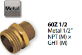 Hose Fitting 1/2" NPT(m) x GHT(m) 