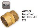 Hose Fitting 3/4 NPT(f) x GHT(m) 