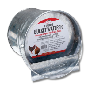 Little Giant® Galvanized Bucket Poultry Waterer Little Giant Galvanized Bucket Poultry Waterer, Chicken Coop, Chicken Supplies, Chicken Water, Little Giant, Miller Mfg, Miller Manufacturing, Hanging Waterer, Poultry Supplies, Chicken Waterer, Round Water, Galvanized, Bucket Waterer, 1 Gallon Waterer