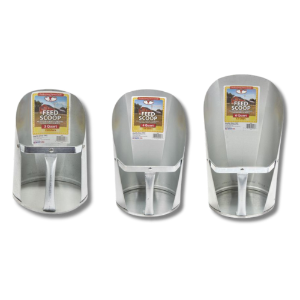Little Giant® Galvanized Feed Scoop Little Giant®, Galvanized, Feed, Scoop, Heavy-gauge, galvanized, steel, scoop, riveted, handle, scooping, grain, heavy-duty, handle, pelleted, hay, feeds, Flat, end, easy, storage, long, wear, years, service