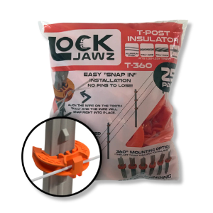 LockJawz® T-360 Electric Fence Insulators LockJawz T-360 Insulators, DARE, Ranch Supplies, Farm Supplies, Home & Garden supplies, electric fencing, barbed wire fencing, 