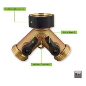 Metal Y-Valve w/ Shutoff 