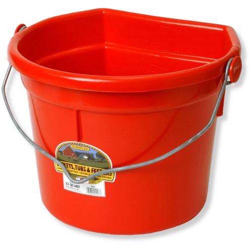 Miller Mfg® Flat Back Plastic Bucket - Knob Bail 