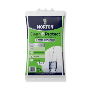 Morton® Clean and Protect + Rust Defense Morton, Clean, Protect, Plus, Rust, Defense, water, softener, pellets, salt, bathroom, kitchen, drinking, laundry, long, lasting, easy, 40