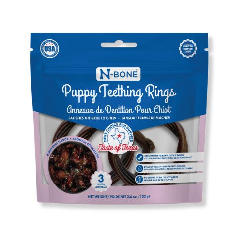 N-Bone® Puppy Teething Rings Taste of Texas Burnt Ends Flavor 
