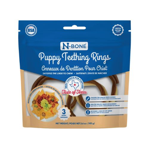 N-Bone® Puppy Teething Rings Taste of Texas Queso Con Carne Flavor 