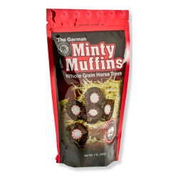 The German® Minty Muffins Durvet, German, Minty, Muffins, sweet, treat, horse, equine, training, reward, soft, chewable, pill, mask, natural, brachs, star, brite, mint, peppermint, oil, resealable
