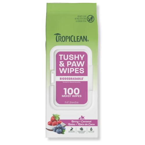 TropiClean® Grooming Berry + Coconut Tushy & Paw Wipes 