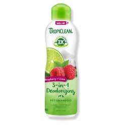 TropiClean® Raspberry & Lime 3-in1 Deodorizing Pet Shampoo 