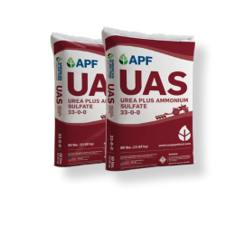 Urea + Amonium Sulfate UAS 33-0-0 Urea + Ammonium Sulfate UAS 33-0-0 - American, Plant, Food, Fertilizer, Home, Garden, Supply, fertilizer, short, term, nitrogen, long, sulfur, alternative, nitrate, larger, acreages, Farm, Vegetables, Corn, Potatoes, Onions, Lawns, Gardens, Flowers, Shrubs, Hedges, trees, quick, lawn, green