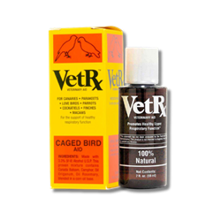 VetRx™ Caged Bird VetRx™, Caged, Bird, Goodwinol, Products, Remedy, Pet, Small, Animal, bird, Health, Care, Medication, medications respiration, issues, watery, eyes, labored, breathing, tail, bobbing, huddling, ruffling, feathers, scaly, face, scaly, leg, mites, Canaries, Finches, Parakeets, Lovebirds, Cockatiels, Parrots, Macaws