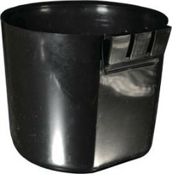 Plastic Cage Cup - Round Plastic, Cage, Cup, Round, Randall, Burkey, Pet, Small, Animal, Feeding, Accessories, Poultry,  Keep, food, water, clean, Built-in, hooks, clip, hutch, coop