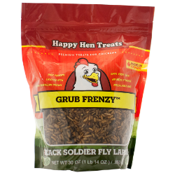 Happy Hen Treats® Grub Frenzy™ Black Soldier Fly Larvae Happy, Hen, Treats®, Grub, Frenzy™, Poultry, chicken, backyard, chickens, treats, supplies