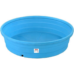 Behlen® Poly Round Stock Tank 350 Gallon 6x2 Behlen®, Poly, Round, Stock, Tank, 350, gallon, waterer, trough, livestock, horse, equine, cattle, farm, ranch, barn, Round, tanks, formed, open, rim, heavy, duty, molded, in, aluminum, drain, fitting, 1¼", poly, drain, plug, longer, life, FDA food-grade approved, poly, tested, -20° F, corrosion, free, impact, resistant, recyclable, UV, protected, Blue, color