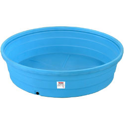 Behlen® Poly Round Stock Tank 350 Gallon 6'x2' Behlen®, Poly, Round, Stock, Tank, 350, gallon, waterer, trough, livestock, horse, equine, cattle, farm, ranch, barn, Round, tanks, formed, open, rim, heavy, duty, molded, in, aluminum, drain, fitting, 1¼", poly, drain, plug, longer, life, tested, -20° F, corrosion, free, impact, resistant, recyclable, UV, protected, Blue, color