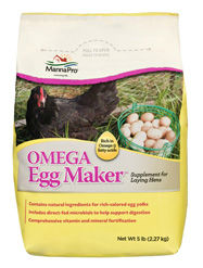 Omega Egg Maker™ Supplement for Laying Hens Omega Egg Maker™ Supplement for Laying Hens, chicken supplement, poultry supplement, Omega-3 fatty acids for poultry, rich-colored egg yolks, direct-fed microbials, healthy flock, egg layers supplement, supplement for nutritious eggs