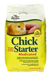 Chick Starter - Medicated Chick Starter - Medicated, Manna Pro, active immunity to Coccidiosis, Amprolium, complete crumble, chicks for 0 to 8 weeks,  18% Protein chick feed, chick crumble, medicated chick feed