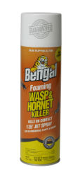 Bengal® Foaming Wasp & Hornet Killer 084865971217, Bengal® Foaming Wasp & Hornet Killer, Bengal, water-based foaming insecticide, wasp killer, wasp spray, hornet killer, hornet spray, foam trapping insecticide, kills on contact, non-staining, vinyl siding, shingles, landscape plants & shrubs, quick knockdown,  encapsulates the wasp nest, Up to 25 jet spray