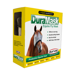 Durvet® DuraMask Equine Fly Mask Durvet, DuraMask, Equine, Fly, Mask, Repels, flies, biting, insects, Clear, vision, Double, locking, fastener, hidden, under, jaw, Comfortable, fit, fleece, edges, Rub, free, design, trimmed, Decreased, attraction debris, trim, Superior, eye, dart, stitching, enhanced, safety, Extra, reinforcement, durability, Excellent, quality, incredible, value