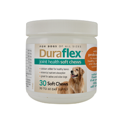 Duraflex™ Soft Chews DuraFlex, Soft, Chews, Durvet, joint, health, supplement, dog, canine, treat, enhance, mobility, function, easy, digest, supplement, aging, arthritis, cure, heal, problems, Glucosamine, Chondroitin, canine, bones, nutrient, active, older