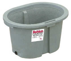 Behlen® Round-End Poly Stock Tanks - Granite Gray Behlen®, Round, End, Poly, Stock, Tanks, Farm, Ranch, Livestock, water, trough, plastic, round, end, extra, heavy, duty, molded, rim, deep, sidewall, rib, design, additional, strength, One, piece, molded, design, resists, abuse, heavy, duty, molded, aluminum, drain, fitting, 1¼", poly, drain, plug, ensure, longer, life, FDA, food, grade, approved, poly, tested, -20° F, corrosion, free, impact, resistant, recyclable, UV, protected, Three, Year, 3, Manufacturer, Warranty, Granite, Gray, color