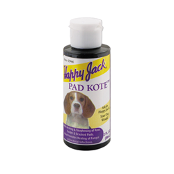 Happy Jack® Pad Kote Happy, Jack, Pad, Kote, coat, formulated, treat, raw, tender, cracked, paw, hunting, dog, canine, heal, aid, wound, fungus, fungal, bacterial, infection, feet, ear, cut, abrasion, sore, burn, tender, hot, spot, moist, dermatitis, Promote, skin, cell, granulation, epithelial, growth, horse, equine, med, health, care, supplement, topical, pet, vet, supply, supplies
