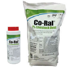 Co-Ral® 1% Livestock Dust Co-Ral®, 1%, Livestock, Dust, Bayer, Livestock, Fly, Insect, Control, Insecticide, Dust, Coumophos, cattle, direct, animal, use, insecticide, dust, horn, swine, lice, control, dust, bags