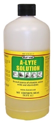Durvet® A-Lyte Durvet® A-Lyte, oral, source, vitamins, amino, acids, electrolytes, cattle, sheep, swine, horses, dietary, intake, reduced, supportive, treatment, dehydration, prolonged, fevers, transportation, shrink, pneumonia, diarrhea, Quick, energy, source, essential, nutrients, animals, feed, fast, fluid, therapy, contains, approximating, ratio, occurring, normal, blood, plasma, fast, action, Oral, administration, use, in, drinking, water, Concentrate, 500, ml, item, 325008, NOT, FOR, SALE, NEW, MEXICO