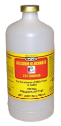 Durvet® Calcium Gluconate 23% Solution Durvet®, Calcium, Gluconate, 23%, Solution, used, aid, treatment, Milk, Fever, Parturient, Paresis, cattle