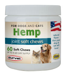 Durvet® Hemp Joint Soft Chews Durvet®, Hemp, Joint, Soft, Chews, Pet, Dog, cat, supplement, Seed ,Powder, slow, aging, process, reduce, inflammation, strengthen, immune, system, reduce, shedding, Oil, 3:1, ratio, Omega-6, Omega-3, fatty, acids, plays, role, biological, processes, degenerative, diseases, nutrients, build, healthy, cartilage, increased, mobility, flexibility,  Managing, discomfort, activities, Grain, free, corn,  soy