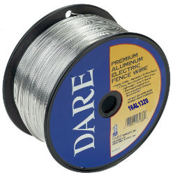DARE® Aluminum Electric Fence Wire DARE®, Aluminum, Electric, Fence, Wire, Ranch, Supplies, Fencing, conductive, galvanized, steel, visible, Lightweight, easy, install, Guaranteed, low, impedance, energizer, 16, gauge, .0625"- 38,000, PSI, 120, lbs, breaking, strength