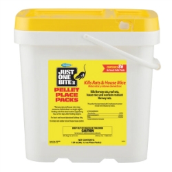 Just One Bite® II Pellet Packs Just One Bite® II Pellet Packs, Farnam, Central Life Sciences, mouse bait, rat bait, mouse killer, rat killer, Bromadiolone, second-generation anti-coagulant rodenticide, one feeding mouse bait, roof rat killer, mouse bait for Norway rats, house mice bait, indoor and outdoor rat bait, house mouse control, EPA Risk Mitigation Compliant