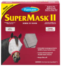 Farnam® SuperMask II SuperMask®, II, Farnam, Horse, equine, supplies, mask, fly, sizes, fit, every, protects, sensitive, eyes, annoying, flies, dust, debris, offers, comfortable, design, stays, in, place, unique, horse-proof, Double-Latch, Closure, obstruct, vision, twice, staying, power, masks, Aids, healing, eye, injury, Provides, maximum, comfort, no, rubbing, harsh, abrasion, Arabian, Yearling, Foal